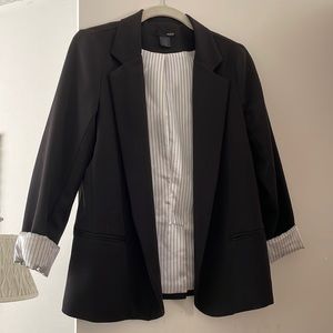 Aqua blazer jacket with cuffed sleeves